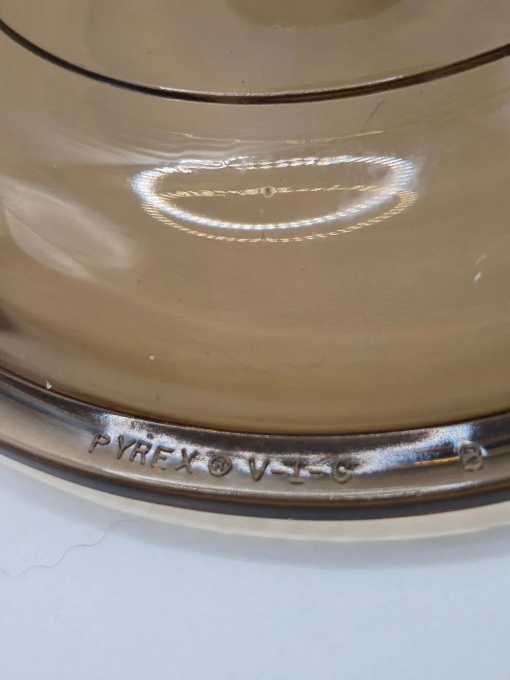 Vintage Vision/ Pyrex Amber Glass Saucepan Lid 1.5 Quart Heat-Resistant Cookware